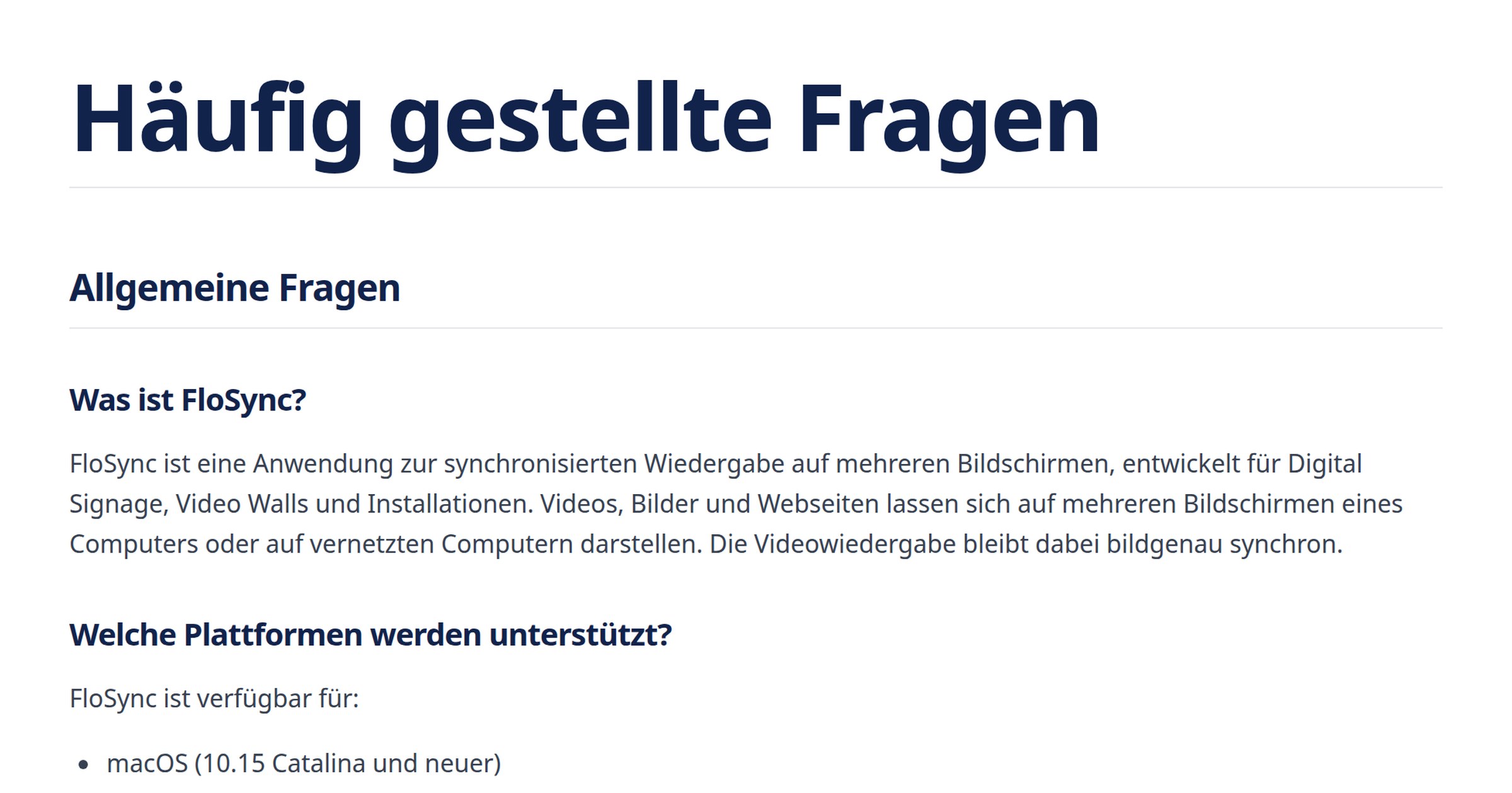 Häufig gestellte Fragen | FloSync