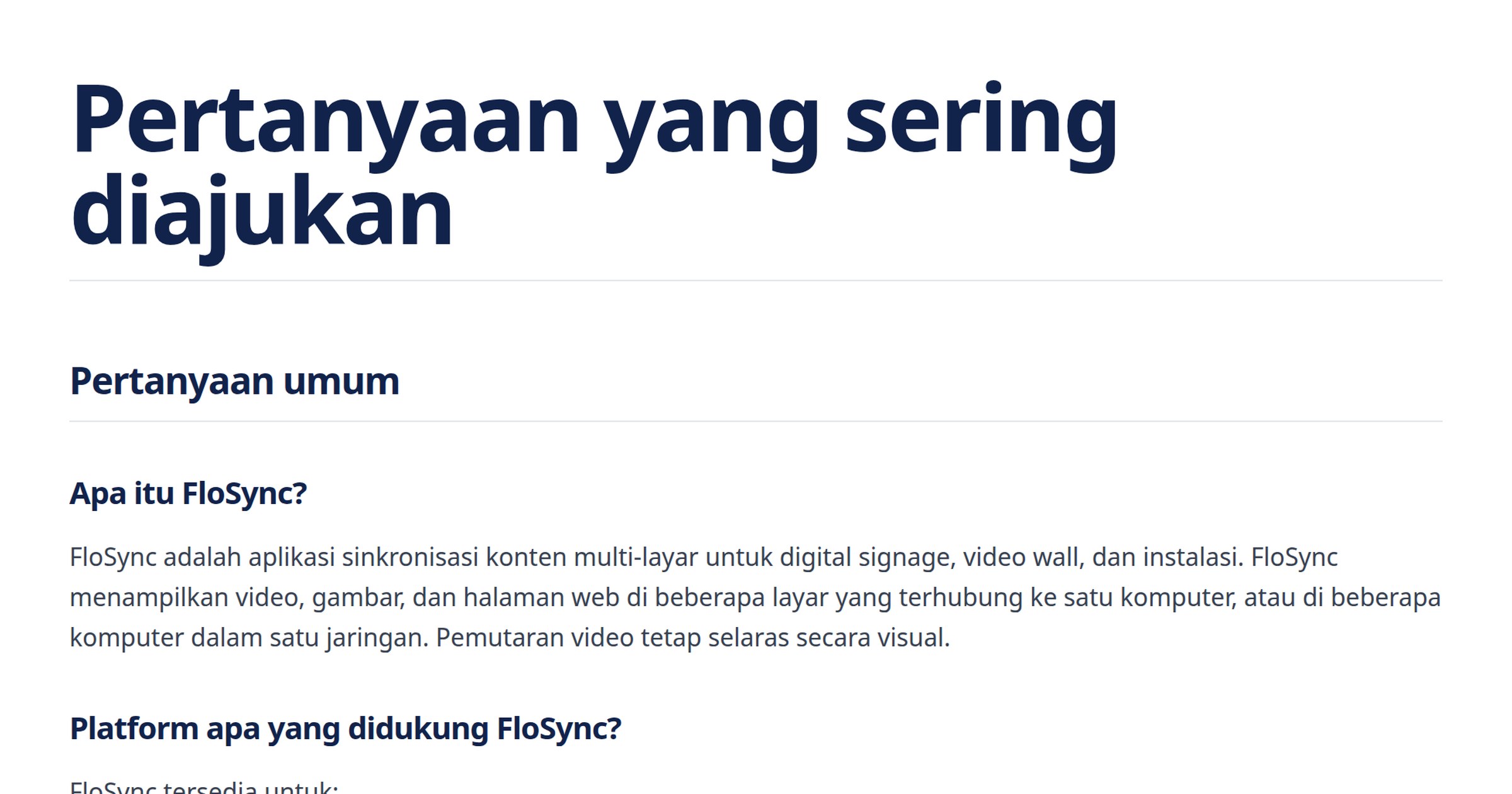 Pertanyaan yang Sering Diajukan | FloSync