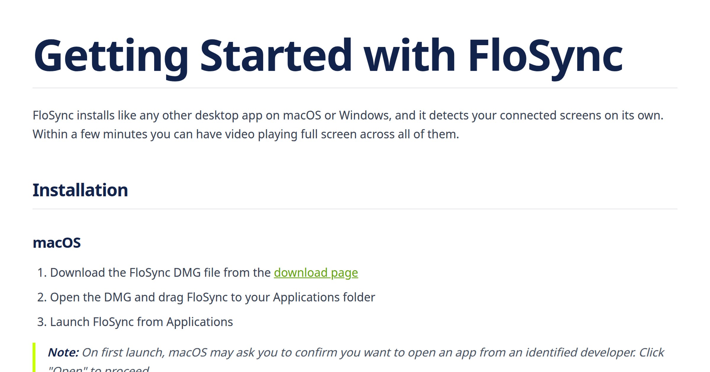 Getting Started | FloSync Docs