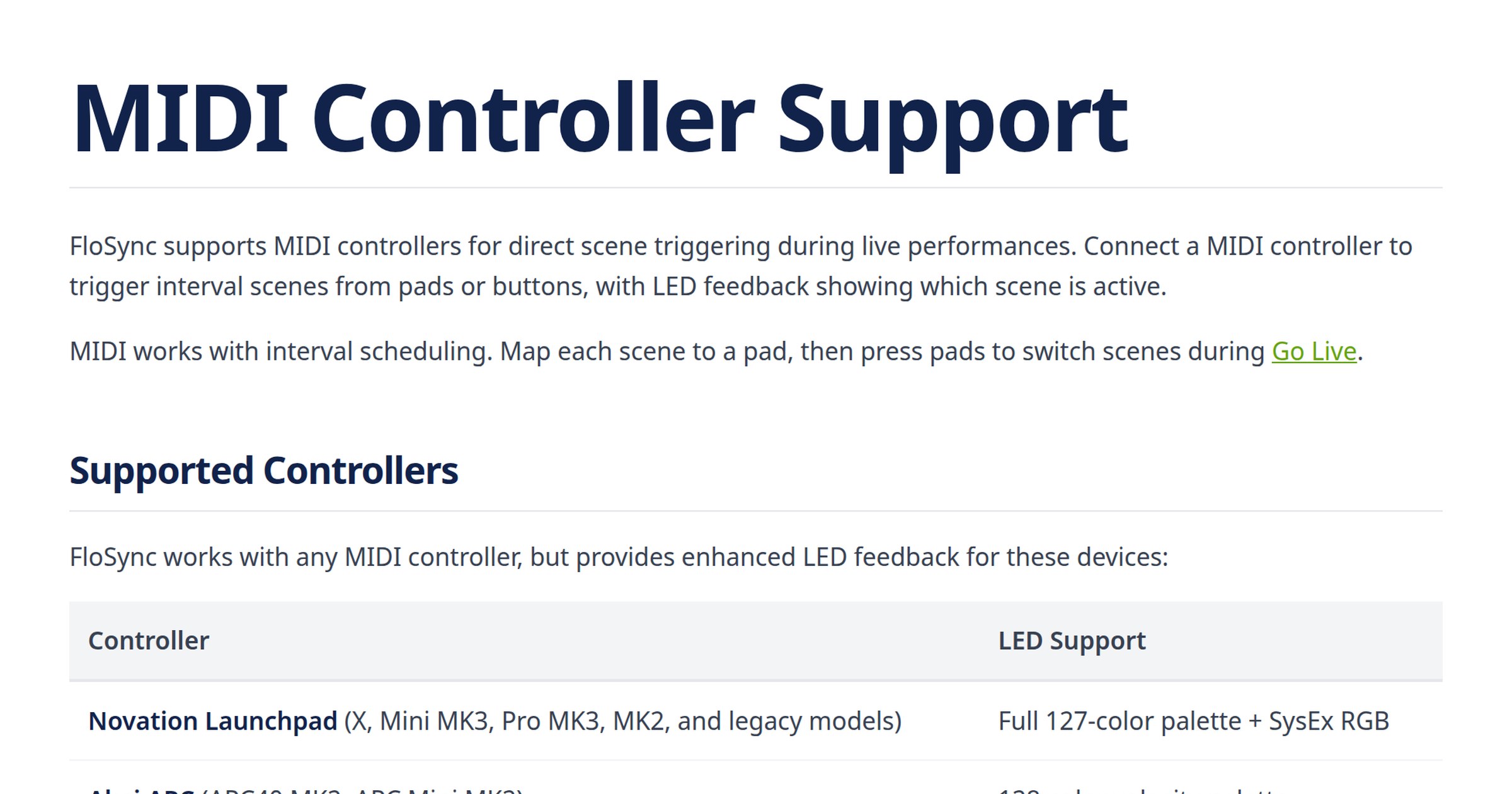 MIDI Controller Support | FloSync Docs