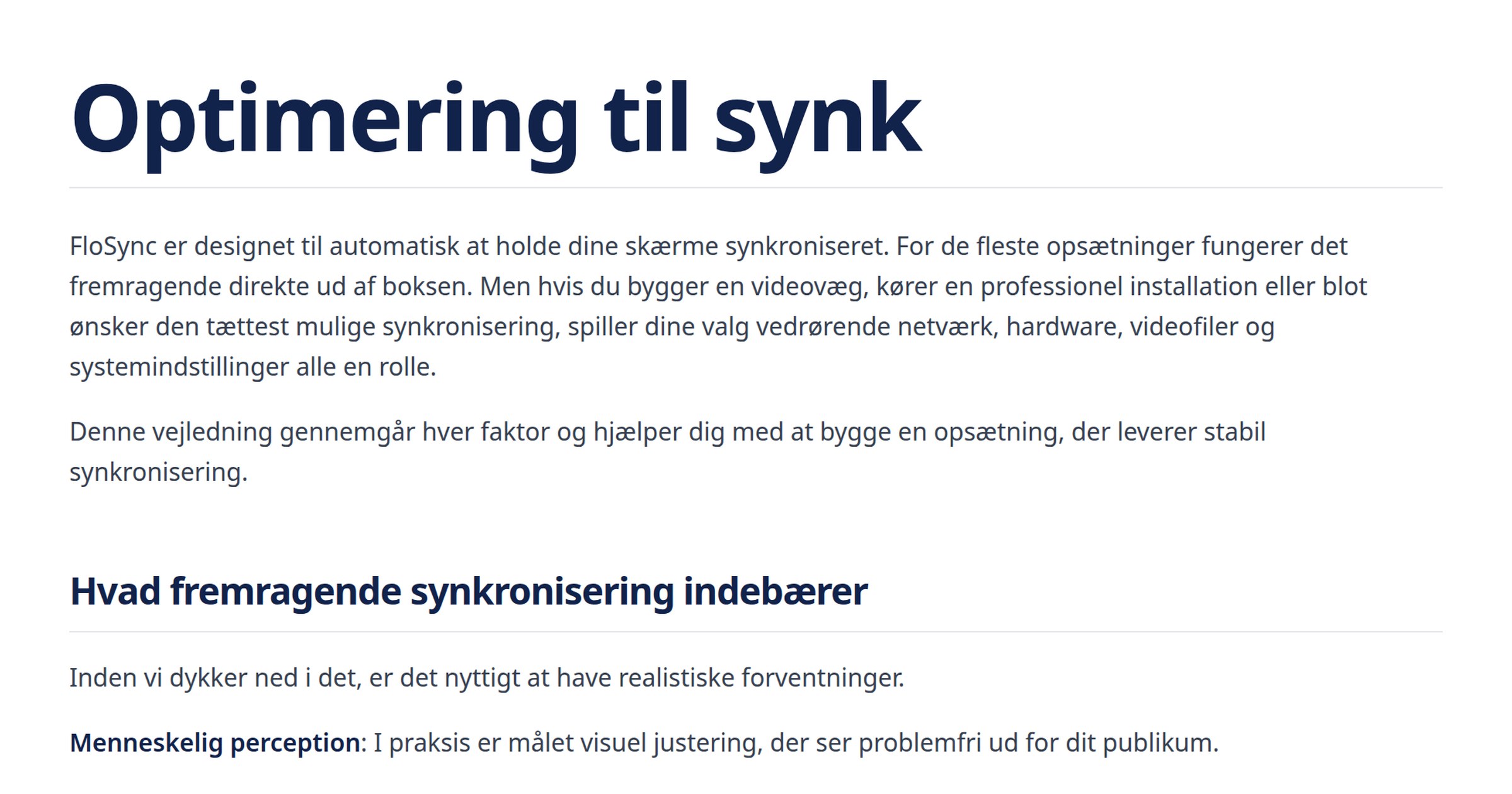 Optimering til synk | FloSync
