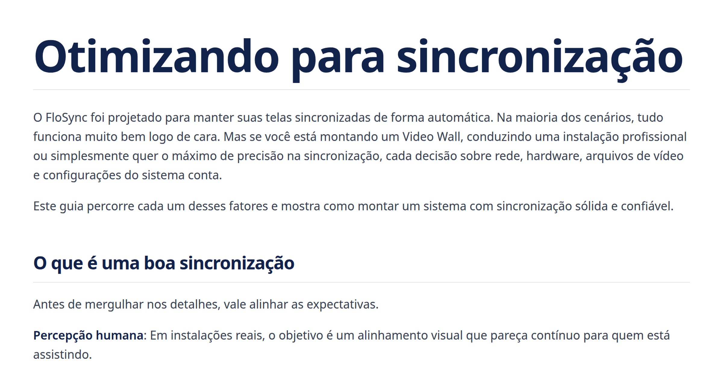 Otimizando para sincronização | FloSync